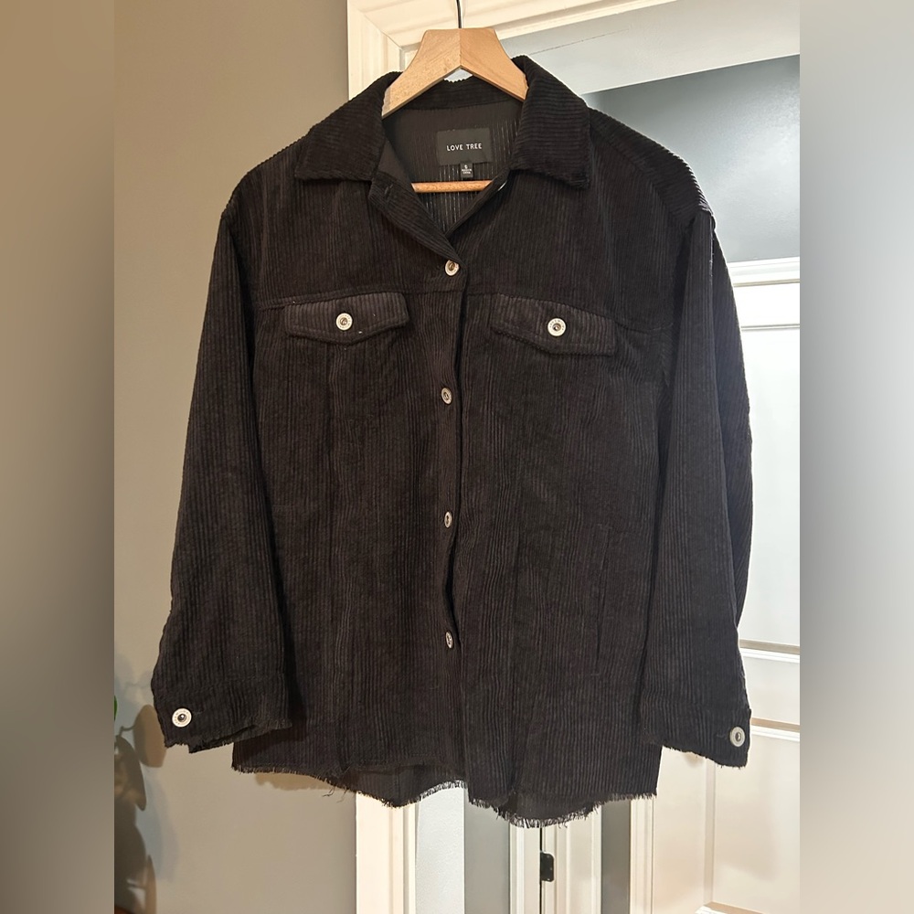 Love Tree Women's Black Corduroy Jacket
